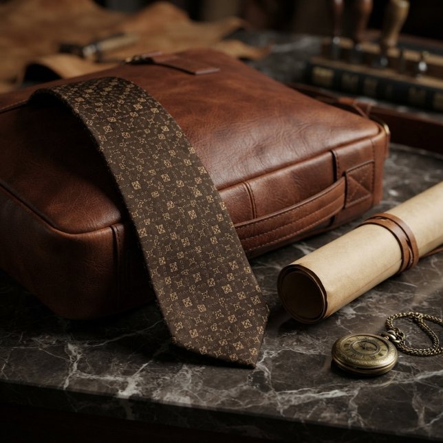 Gravata Renaissance em Jacquard de Malha Marrom Espresso (Criador carregado)