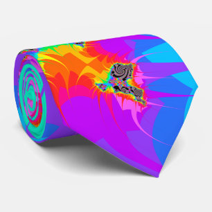 Gravata Respingo espiral do arco-íris do Fractal