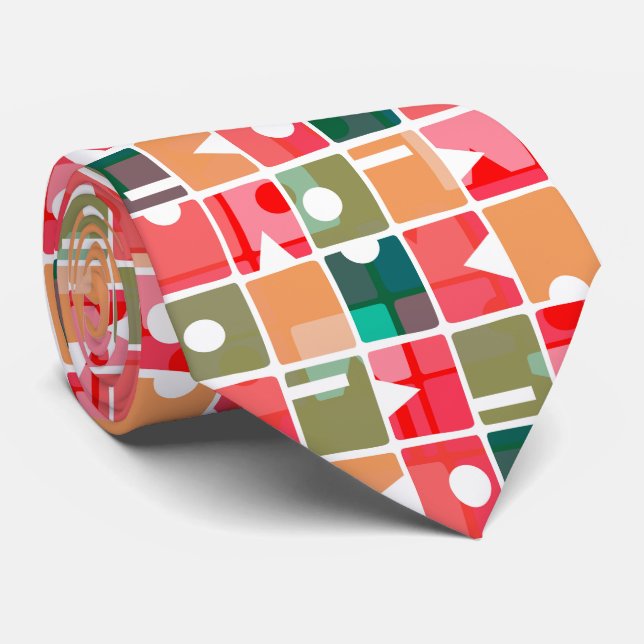 Gravata Retângulos Abstrato 120623 (Rolled)