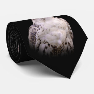 Gravata Retrato Vignetado de Falcão de Saker Inquisitivo