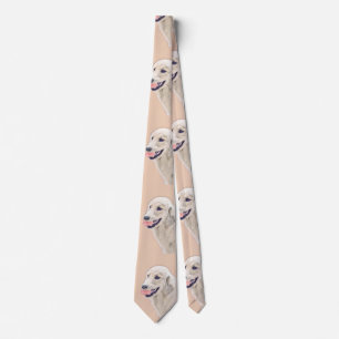Gravata Retriever ouro com pintura de cachorro Tênis