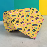 Gravata Retro 80s Pop Culture Custom Necktie<br><div class="desc">This custom necktie is a bold statement, perfect for anyone who loves the vibrant energy of 80s pop culture. Featuring a unique, eye-catching design, it's a fantastic way to add a touch of retro flair to any outfit. Whether you're a fan of classic movies, iconic music, or bold fashion trends,...</div>