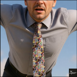 Gravata Retro Abstract Tie Muted Primary Colors