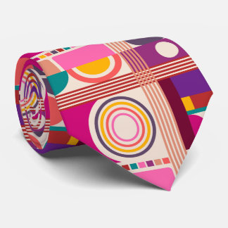 Gravata Retro Bauhaus Modern Art Abstrato Pattern