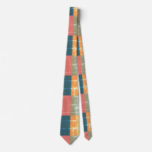 Gravata Retro Color-Block Bolinhas