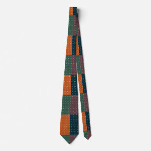 Gravata Retro Color-Block com Bolinhas