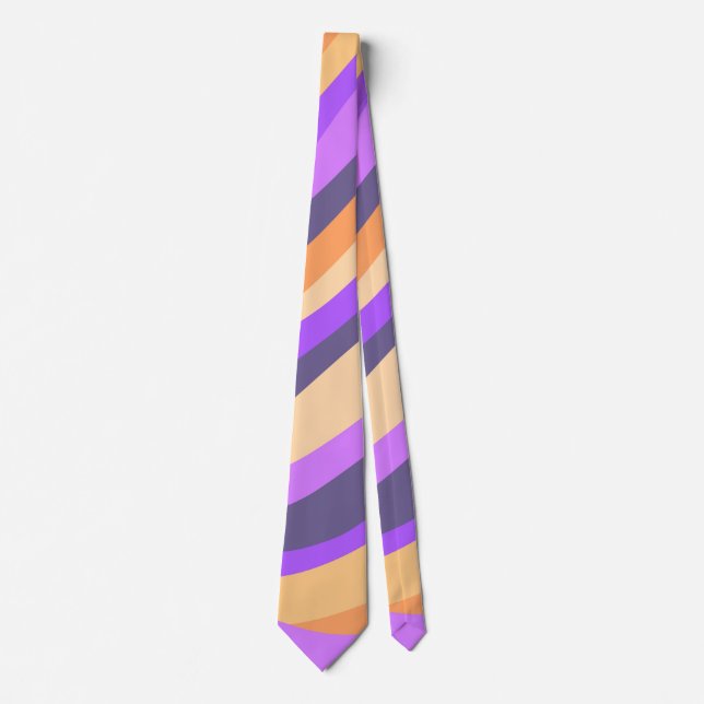 Gravata Retro-espirais - roxo e laranja (Frente)