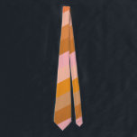 Gravata Retro Geometric Pink Orange Stripes Wedding<br><div class="desc">A modern striped tie in soft retro shades of pink, mustard, and tan. The warm palette gives it a timeless, mid-century feel—perfect for weddings, groomsmen, or festive holiday gatherings. A stylish choice for men who appreciate minimalist design with vintage-inspired color. Also makes a thoughtful gift for birthdays, Christmas, or special...</div>