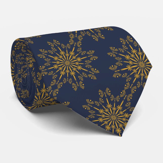 Gravata Retro Mandala Midnight Neck Tie (Rolled)