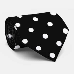 Gravata Retro Pontos Brancos em Preto