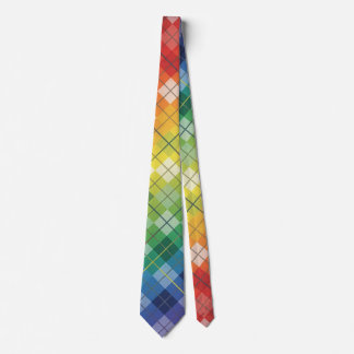 Gravata Retro Rainbow Argyle Plaid Check Pattern