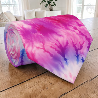 Gravata Retro Tie Dye Rosa e Roxa