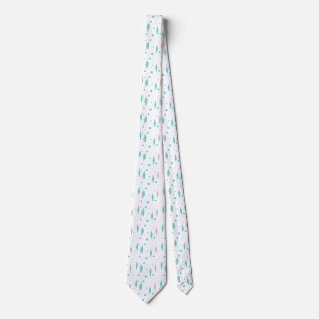 Gravata Retro Turquoise Diamond & Starburst Necktie (Frente)