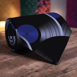 Gravata Retro Vinyl Record Pop Culture Necktie Necktie Tie