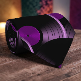 Gravata Retro Vinyl Record Pop Culture Necktie Necktie Tie