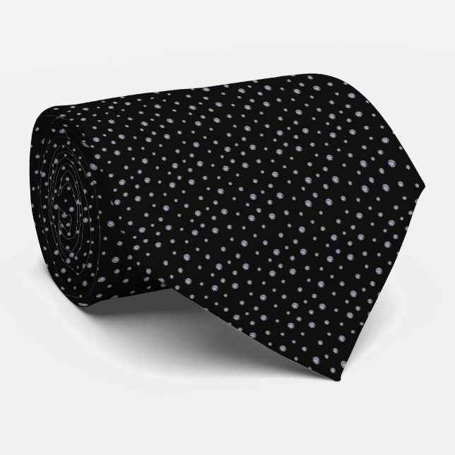 Gravata Rhinestones em preto (Rolled)