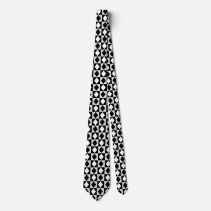 Gravata Rhombus Diamond Geométrico Branco Negro
