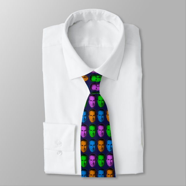 Gravata Richard Nixon em Cores Vivas (Amarrado)