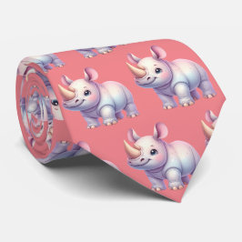 Gravata Rinoceronte Rinoceronte Rosa Rinos Kawaii Cute Nec