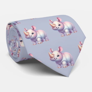 Gravata Rinocerontes Rinoceronte Moderno Kawaii Bebês Fofo