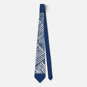 Gravata Ritmo Azul Padrão Geométrico Azul Índigo