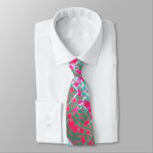 rmdesignflo55 tie GREEN WHITE RED CUTE Neck Tie