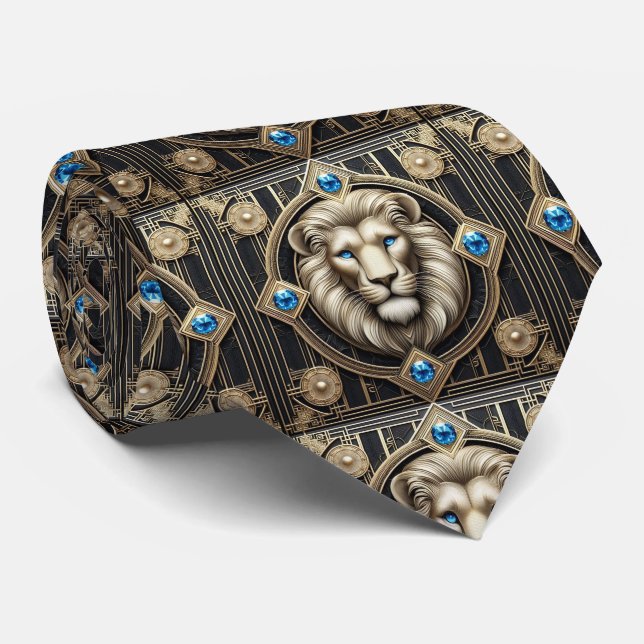 Gravata Roaring Lion | Moda Masculina para Homens (Rolled)