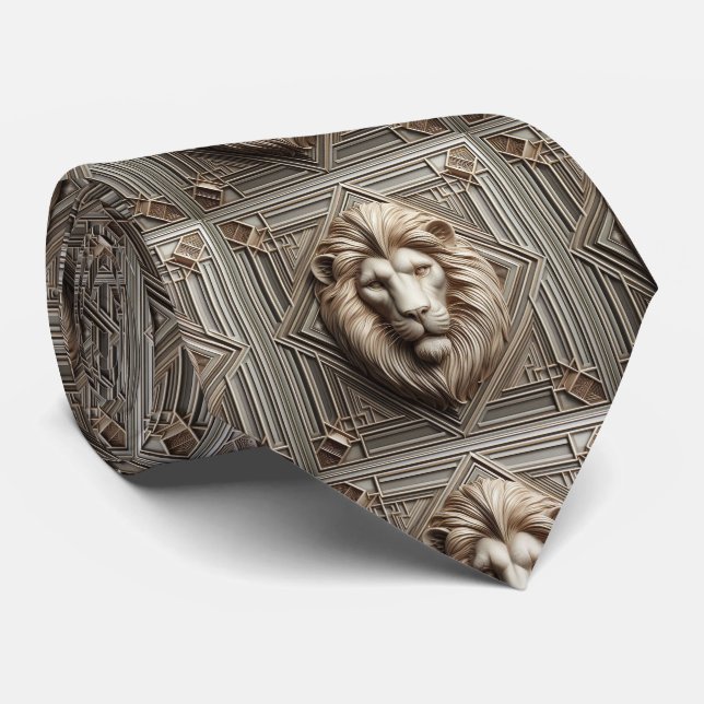 Gravata Roaring Lion | Moda Masculina para Homens (Rolled)