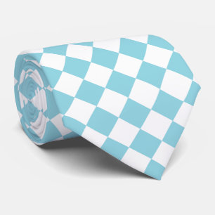 Gravata Robin Egg Blue e White Chevron Padrão Clássico