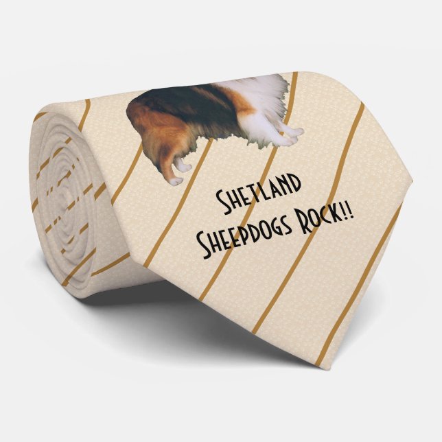 Gravata Rocha dos Sheepdogs de Shetland!!! - imprimiu ambo (Rolled)