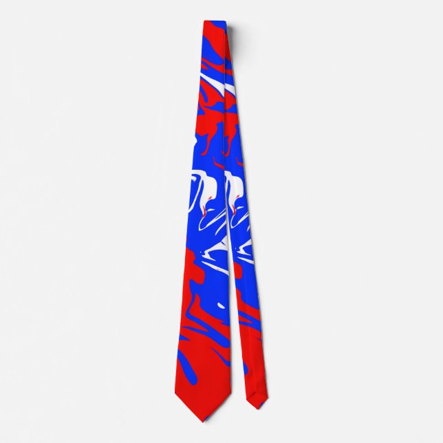 Gravata Rochas de vermelho, branco e azul (Frente)