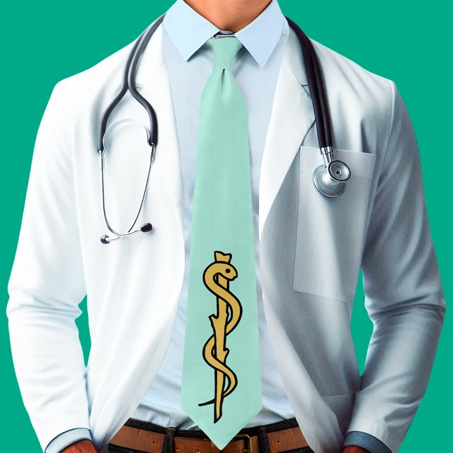 Gravata Rod de Asclepius Neck Tie (Verde Leve Escrubs) (Criador carregado)