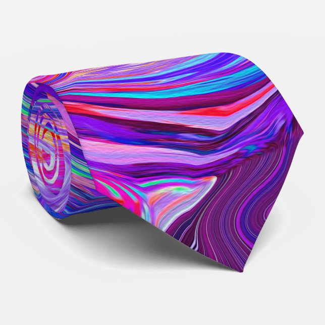 Gravata Rodovalho-roxo e Abstrato cor-de-laranja (Rolled)