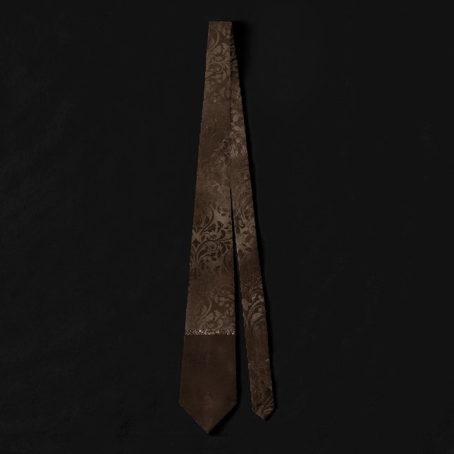 Gravata Romance em Bronze à meia-noite | Satinge Damask (Criador carregado)