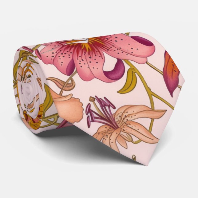 Gravata Romantic floral garden (Rolled)