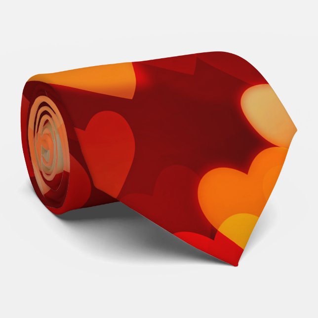 Gravata Romantic Valentine's Day Heart Pattern (Rolled)