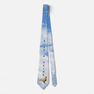 GRAVATA ROOSTER SKY CLOUDS PHOTO NECK TIE