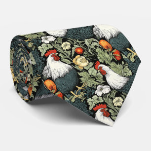 Gravata Roosters no Jardim Verde William Morris Style