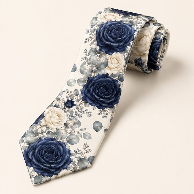 Gravata Rosa Azul Marinho Casamento de Inverno (Criador carregado)