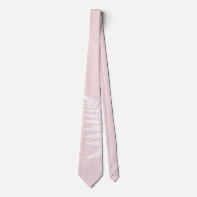 Gravata Rosa Bege Branco Samambaia Casamento Simplesmente  (Frente)