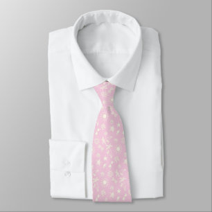 Gravata Rosa claro Padrão de Verão Mens Tie