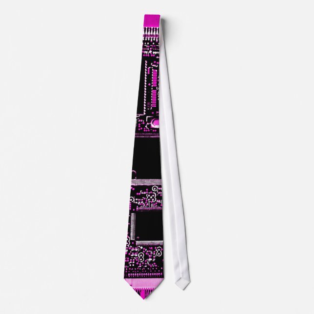 Gravata rosa com circuito (Frente)