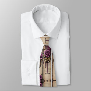 Gravata Rosa de ameixa Vitoriana Steampunk