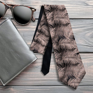 Gravata Rosa de padrão das folhas de repolho ID831 Dourad