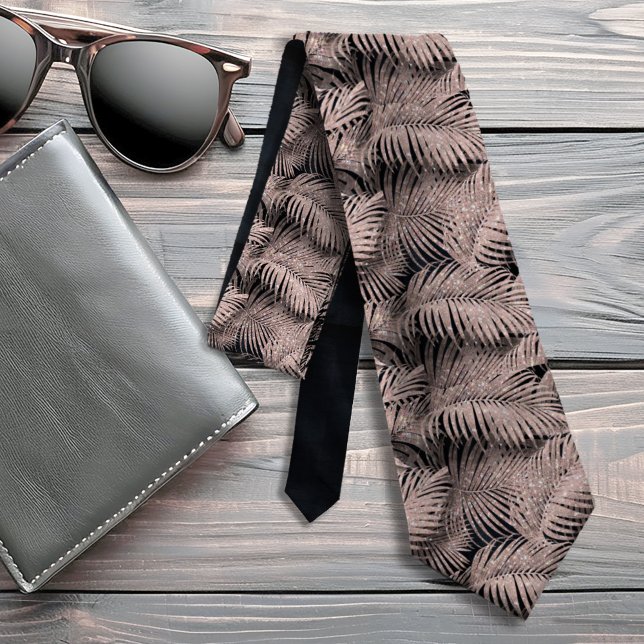 Gravata Rosa de padrão das folhas de repolho ID831 Dourado (Criador carregado)