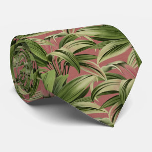 Gravata Rosa de Vintage Tropical Palm Botânica Watercolor