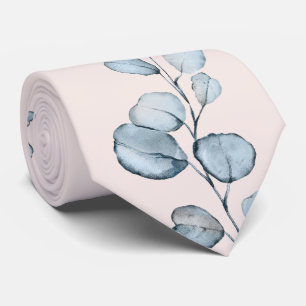 Gravata Rosa Desbotado Azul Eucalipto Verdura Casamento Be