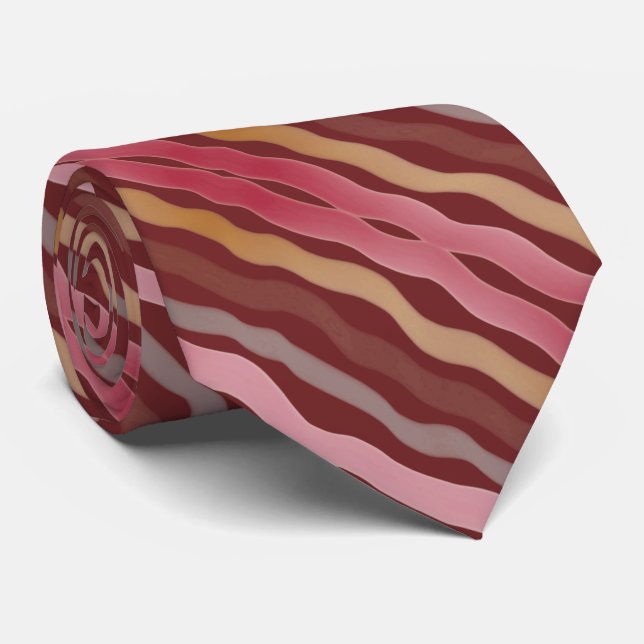 Gravata Rosa e Cinzas (Rolled)