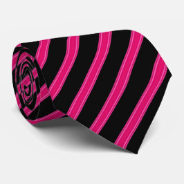 Gravata Rosa e preto listrados