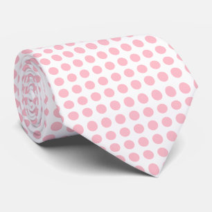 Gravata Rosa em Bolinhas Horizontais de Grande Tamanho Bra